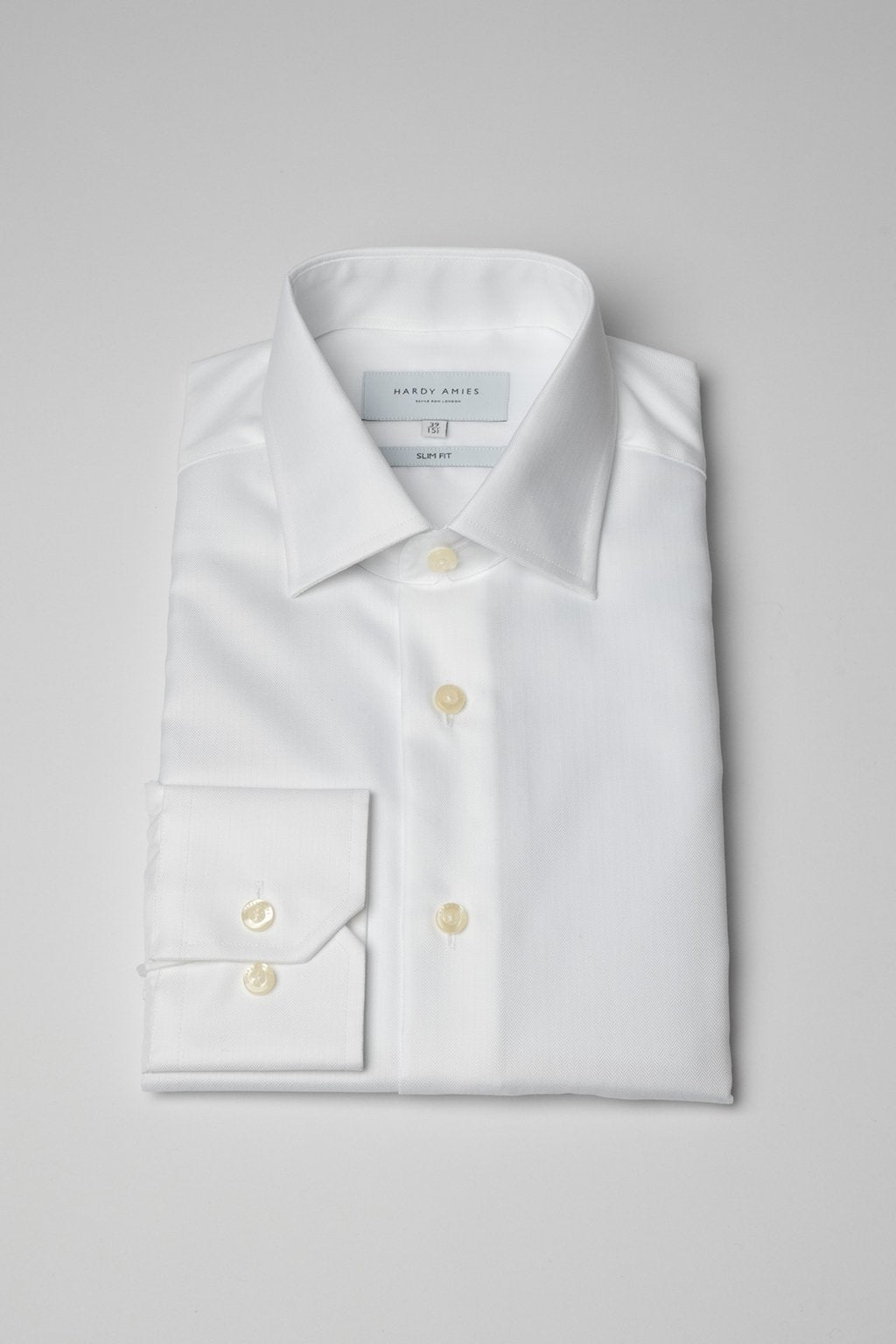 新品 HARDY AMIES LONDON Sport ホワイトシャツ LL Hardy Amies White Herringbone Shirt | Dyonsu Tailoring