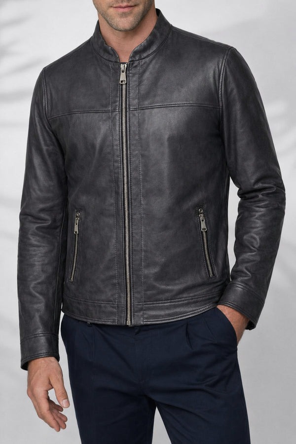 'Luther' Leather Bomber Jacket
