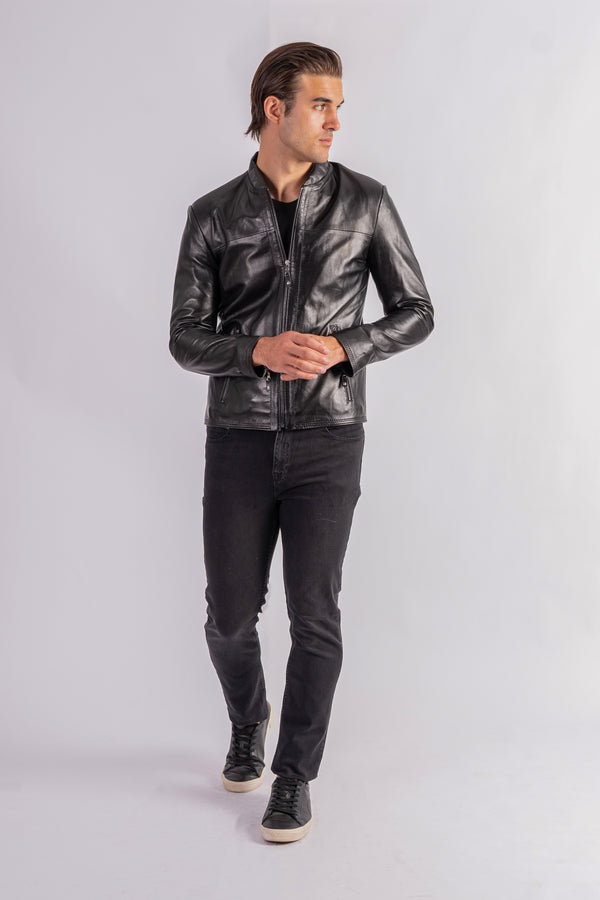 'Luther' Leather Bomber Jacket
