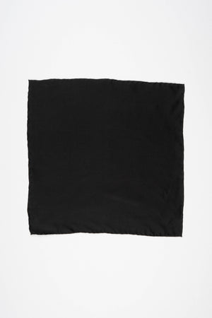 Black Silk Handkerchief with White Trim