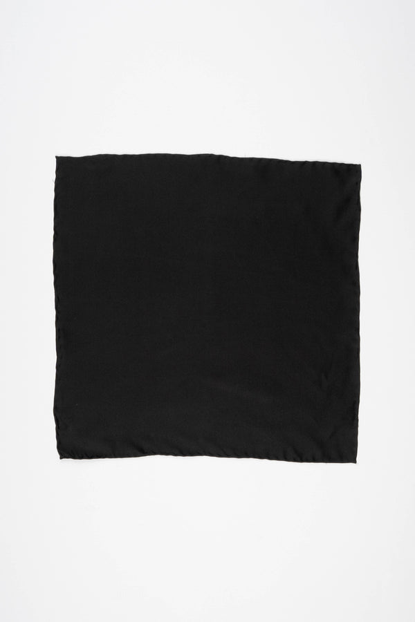 Black Silk Handkerchief with White Trim